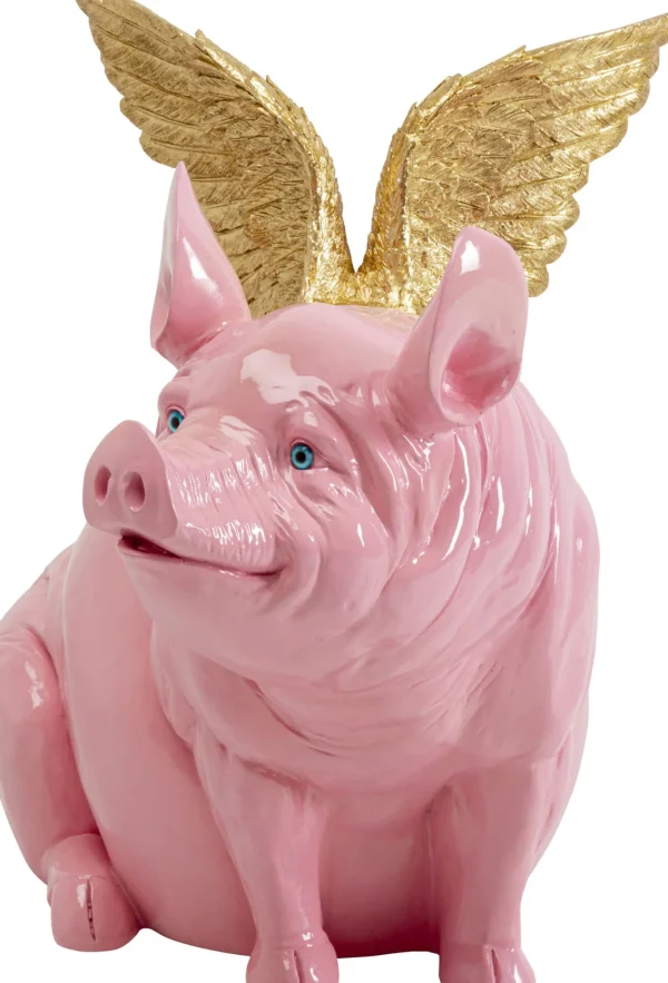 Figurina decorativa Flying Pig rosa 79cm - KARE