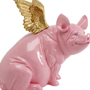 Figurina decorativa Flying Pig rosa 79cm - KARE