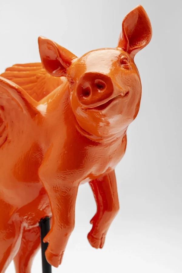 Figurina decorativa Flying Pig arancione 29cm - KARE