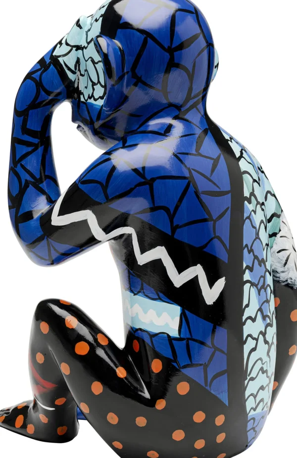 Figurina decorativa Graffiti Monkey blu 39cm - KARE