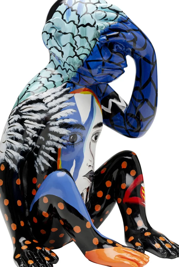 Figurina decorativa Graffiti Monkey blu 39cm - KARE
