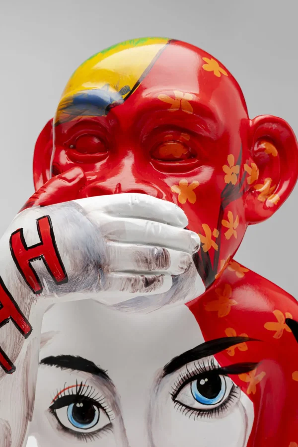 Figurina decorativa Graffiti Monkey rosso 39cm - KARE