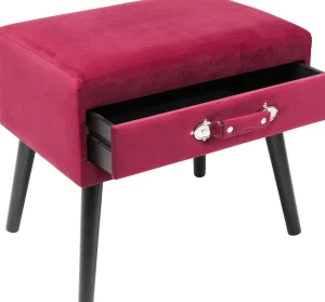 FOOT STOOL DRAWER RED - KARE