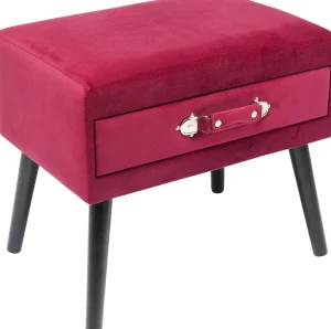 FOOT STOOL DRAWER RED - KARE