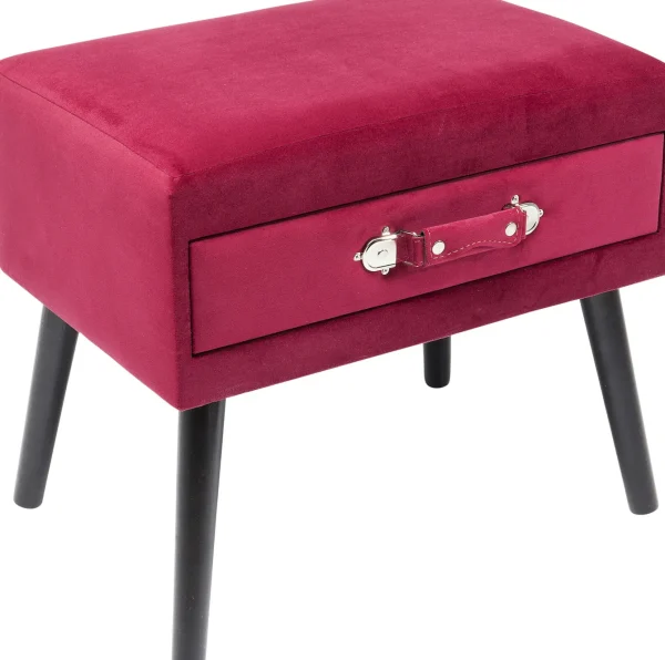 FOOT STOOL DRAWER RED - KARE