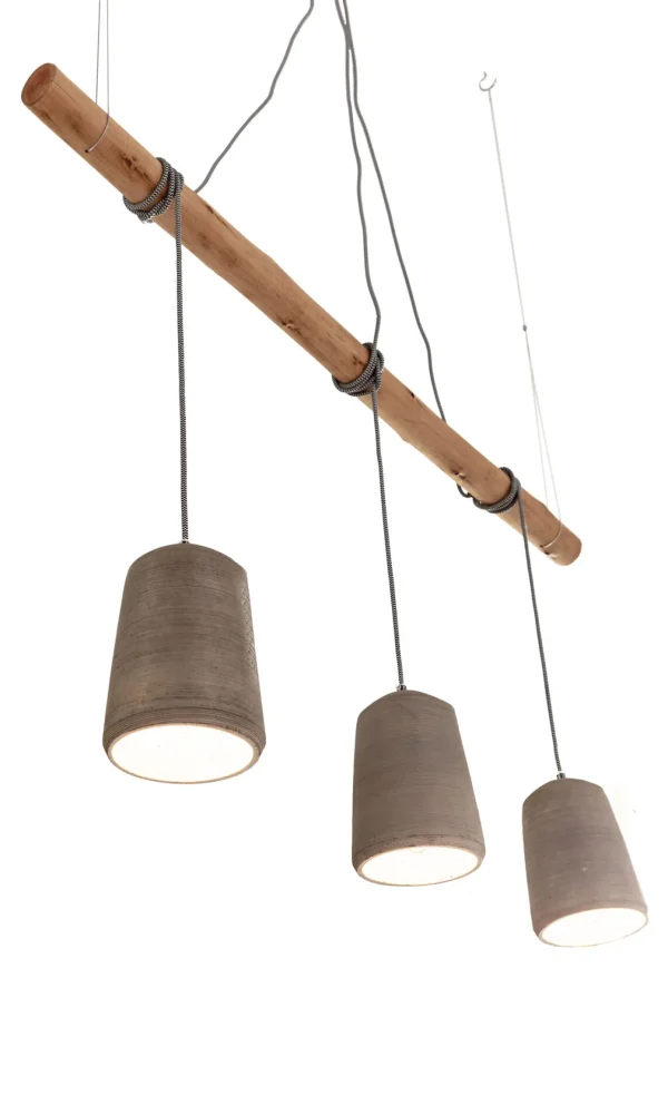 Lampada a sospensione dal design industriale - Dining Concrete - con tre punti luce in cemento - KARE