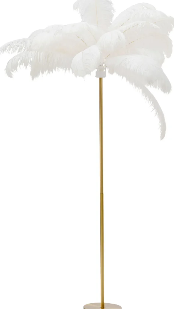 Lampada a stelo Feather Palm bianco 165cm - KARE