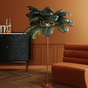 Lampada a stelo Feather Palm verde 165cm - KARE