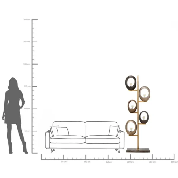 Lampada a stelo Five Loops 173cm - KARE