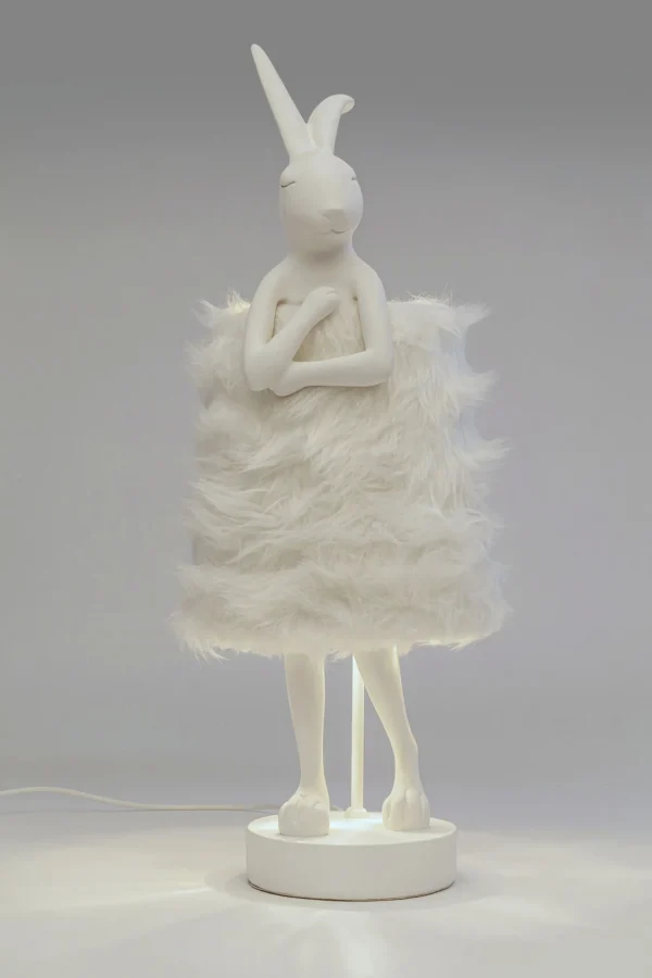 Lampada da tavolo Animal Rabbit Fur bianco/argento 68cm - KARE
