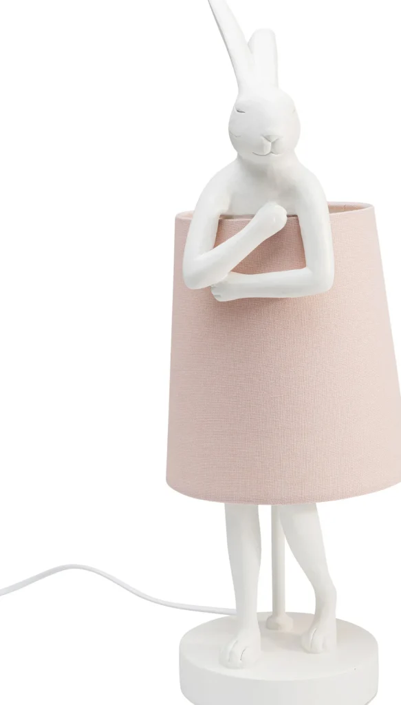 Lampada da tavolo Animal Rabbit bianco/rosa 50cm - KARE