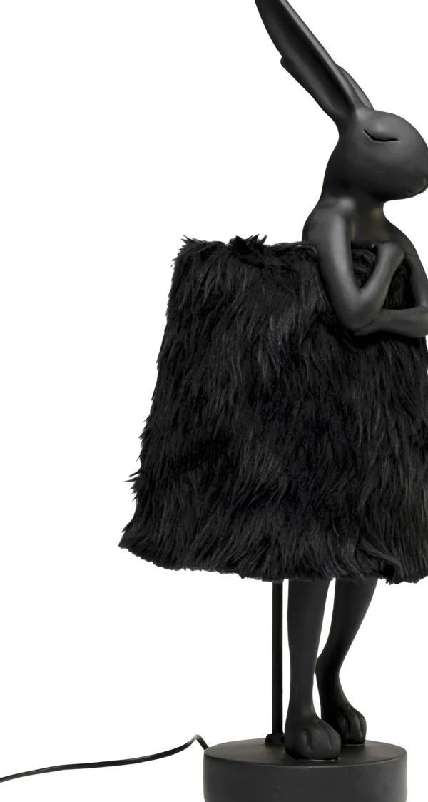 Lampada da tavolo Animal Rabbit Fur nero/oro 68cm - KARE