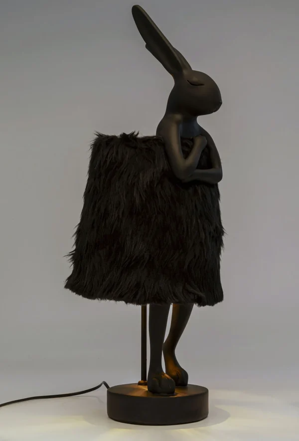 Lampada da tavolo Animal Rabbit Fur nero/oro 68cm - KARE