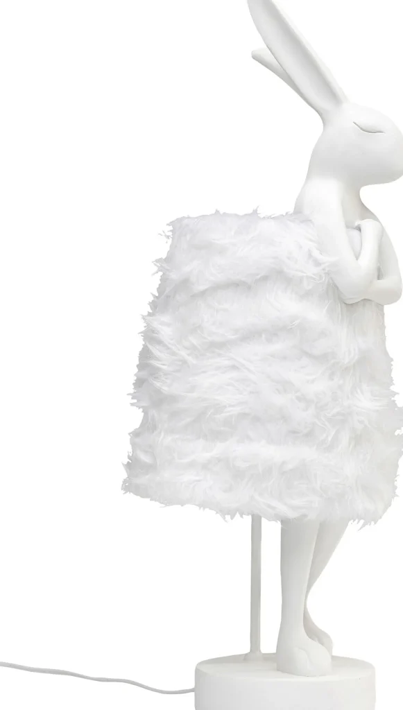 Lampada da tavolo Animal Rabbit Fur bianco/argento 68cm - KARE