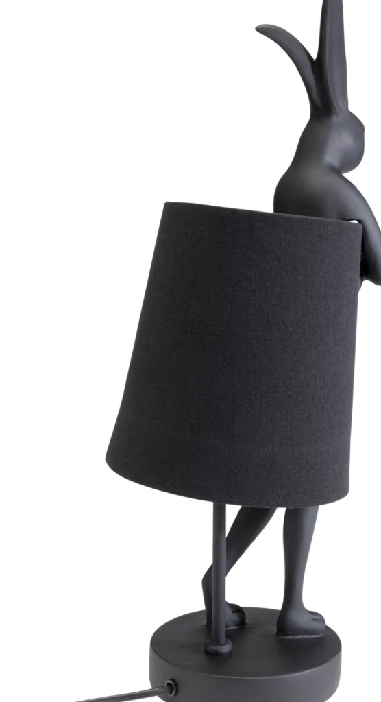 Lampada da tavolo Animal Rabbit nero opaco 50cm - KARE