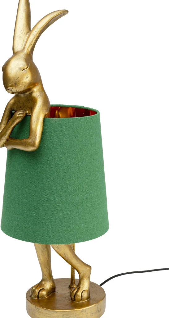Lampada da tavolo Animal Rabbit oro/verde 68cm - KARE