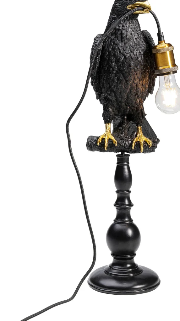Lampada Da Tavolo Animal Sitting Crow Nero Opaco - KARE
