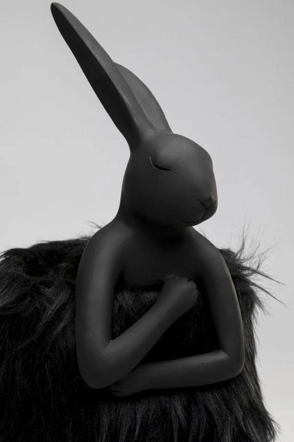 Lampada da tavolo Animal Rabbit Fur nero/oro 50cm - KARE