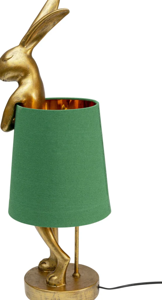 Lampada da tavolo Animal Rabbit oro/verde 68cm - KARE