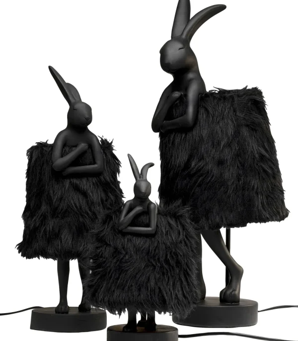 Lampada da tavolo Animal Rabbit Fur nero/oro 68cm - KARE