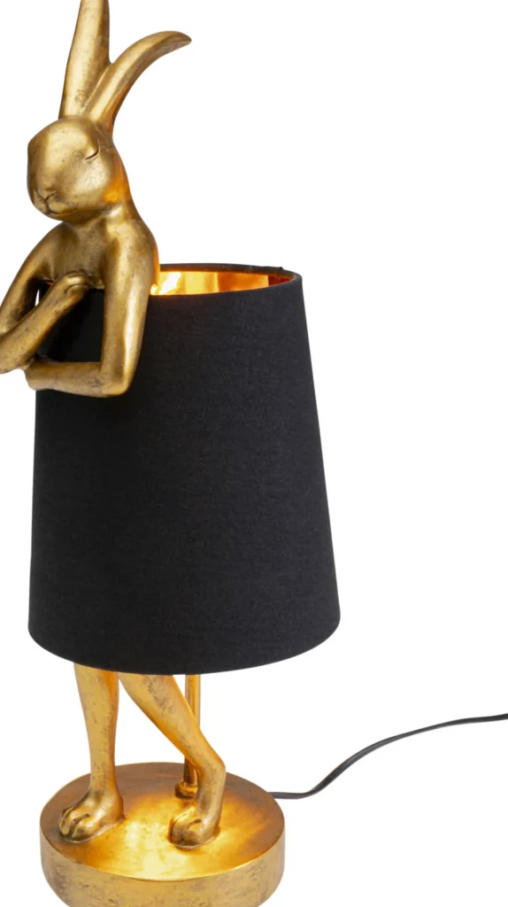 Lampada da tavolo Animal Rabbit oro/nero 50cm - KARE