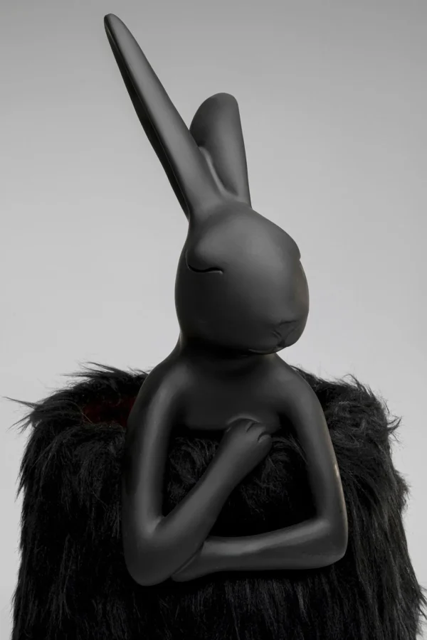 Lampada da tavolo Animal Rabbit Fur nero/oro 68cm - KARE