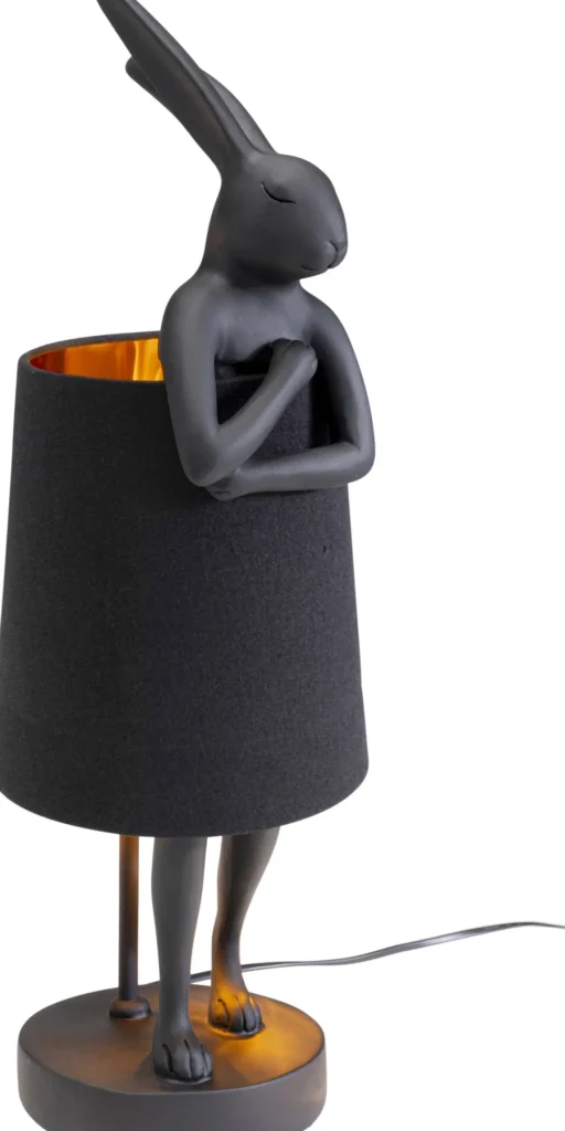 Lampada da tavolo Animal Rabbit nero opaco 50cm - KARE