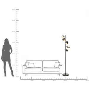 Lampada da terra Calotta nero 5er 180cm - KARE