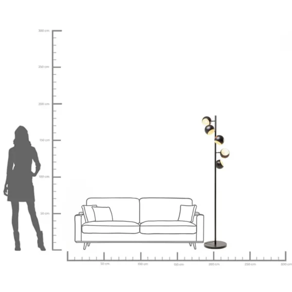 Lampada da terra Calotta nero 5er 180cm - KARE