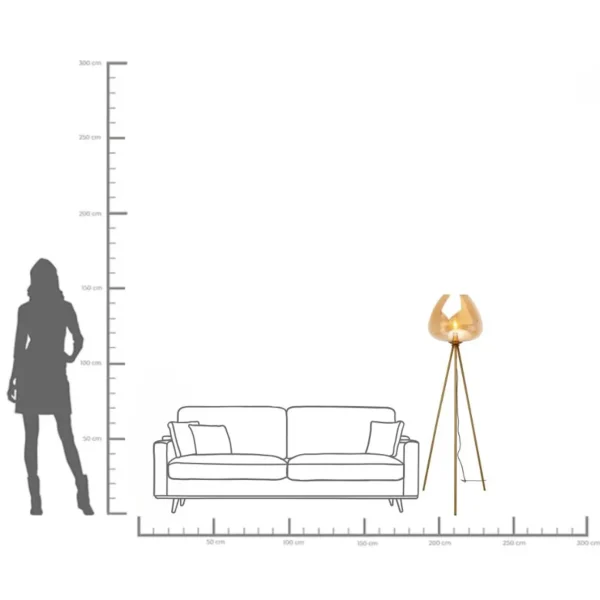Lampada da terra Sphere Amber 146cm - KARE