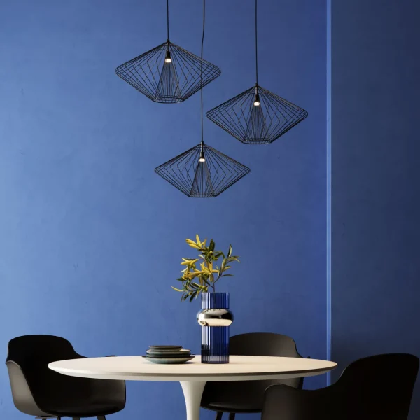 Lampadario dal design moderno in acciaio - Modo Wire Round Black - KARE