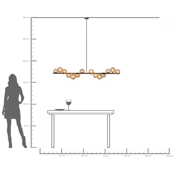 LAMPADARIO SCALA BALLS NERO 150CM - KARE