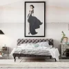Letto Desire 180x200cm Velluto Grigio Argento - KARE