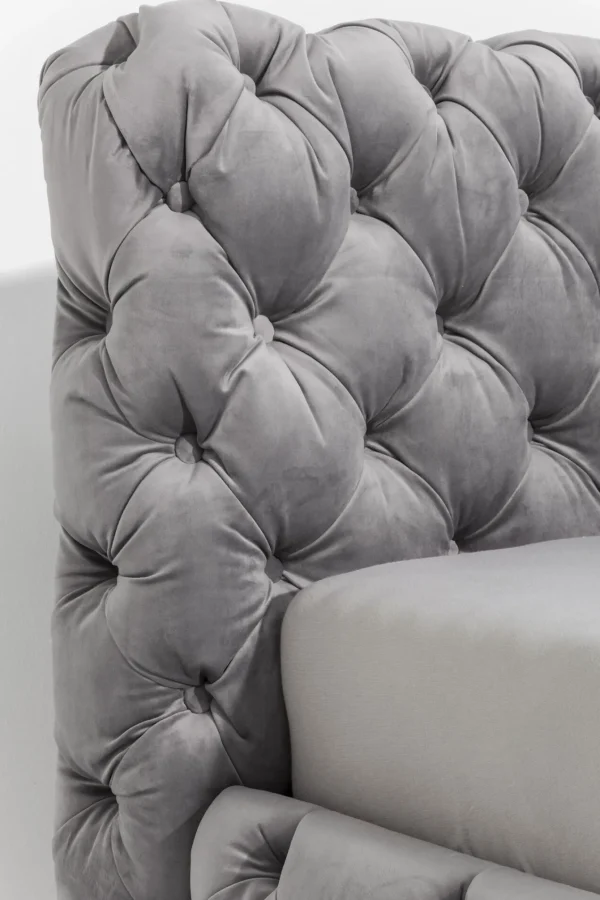 Letto Desire 200x200cm Velluto Grigio Argento - KARE