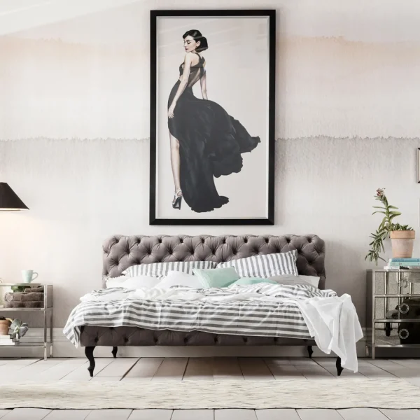 Letto Desire 180x200cm Velluto Grigio Argento - KARE