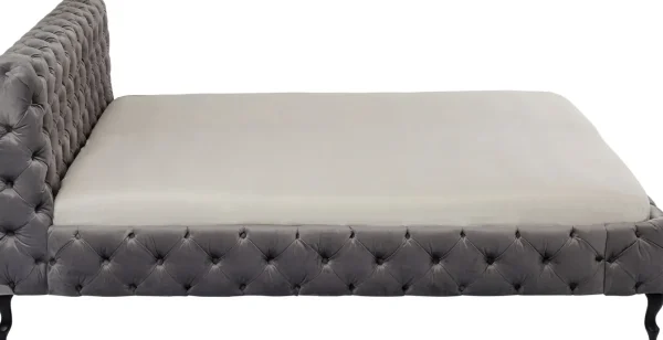 Letto Desire 200x200cm Velluto Grigio Argento - KARE