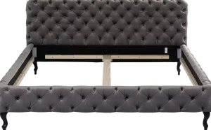 Letto Desire 180x200cm Velluto Grigio Argento - KARE