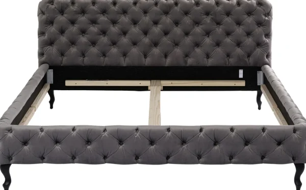 Letto Desire 200x200cm Velluto Grigio Argento - KARE