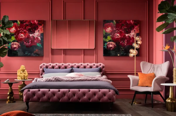 Letto Desire 180x200cm Velluto Rosa - KARE