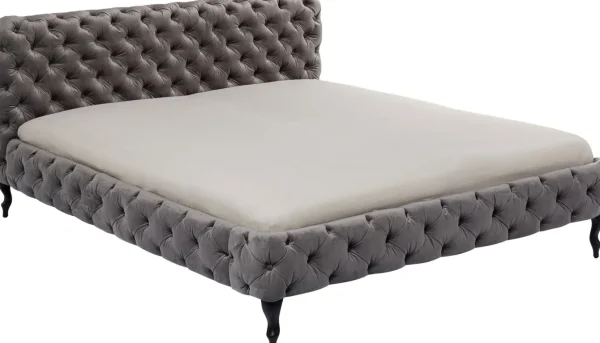 Letto Desire 200x200cm Velluto Grigio Argento - KARE