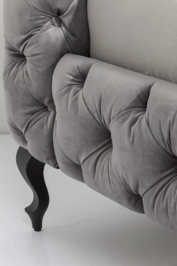 Letto Desire 200x200cm Velluto Grigio Argento - KARE
