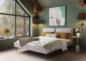 Letto East Side velluto a coste grigio 160x200 - KARE
