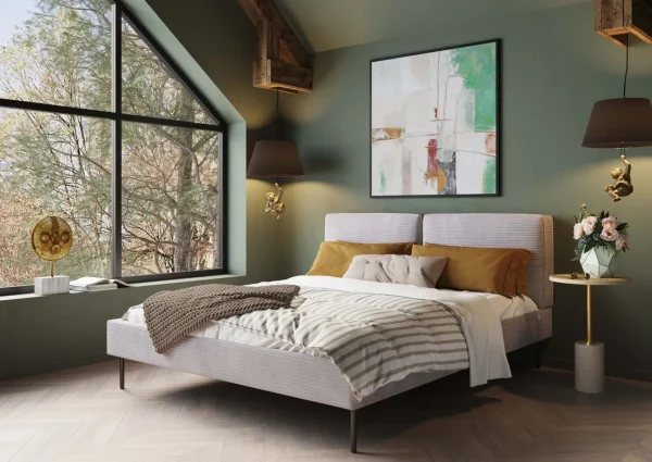 Letto East Side velluto a coste grigio 160x200 - KARE