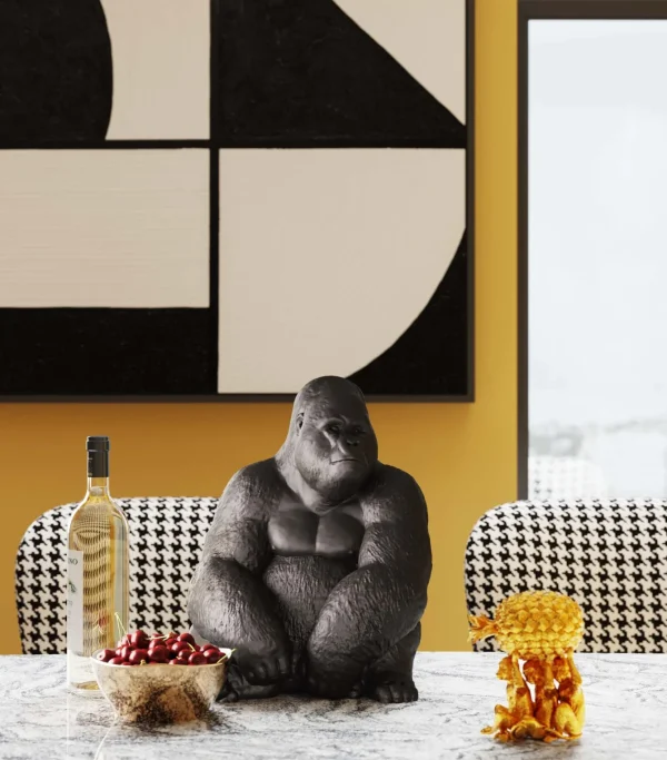 Oggetto Decorativo Monkey Gorilla Side Medio Nero - KARE