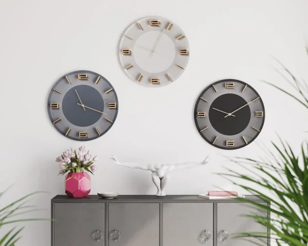 Orologio da parete Leonardo bianco/oro - KARE