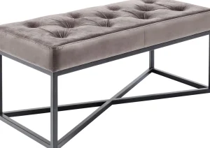 PANCA CROSSOVER GRIGIO/NERO 90X40CM - KARE