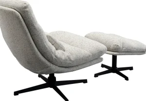 Poltrona girevole + sgabello Columbia - KARE