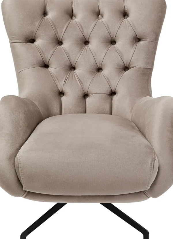Poltrona girevole Bellissima velluto beige - KARE
