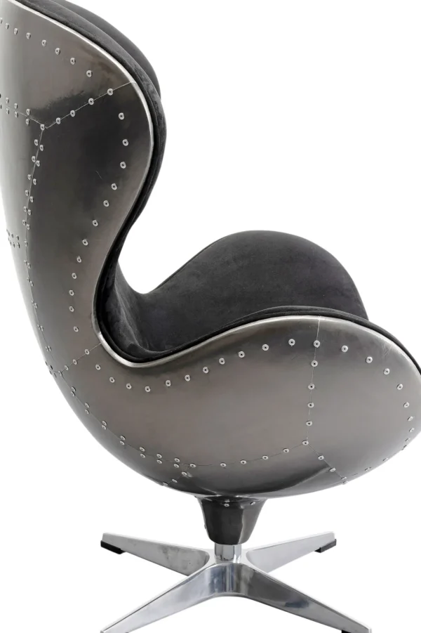 Poltrona girevole Lounge Black Grafite - KARE