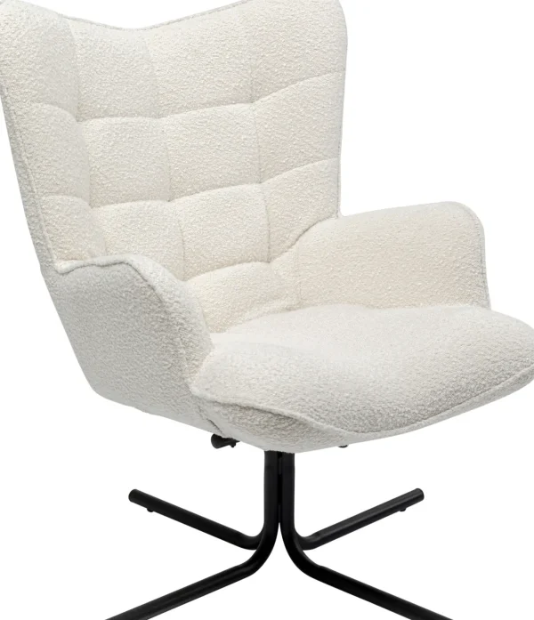 Poltrona girevole Oscar Boucle crema - KARE